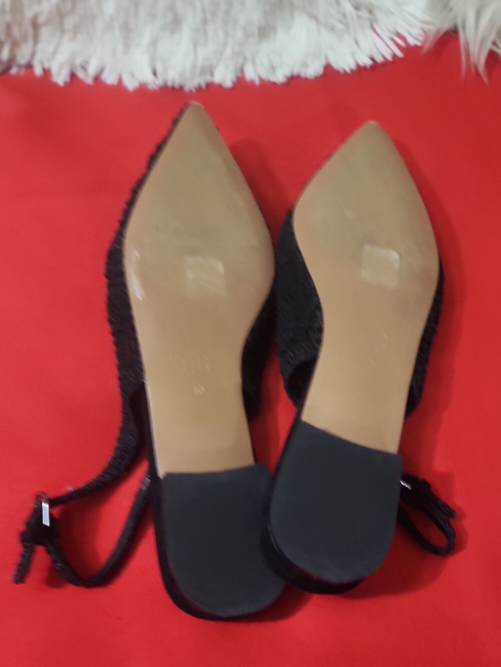 Bibi Lou Dalila Black Pointed Slingback Flats with Decorative Toe - Picture 6 of 11